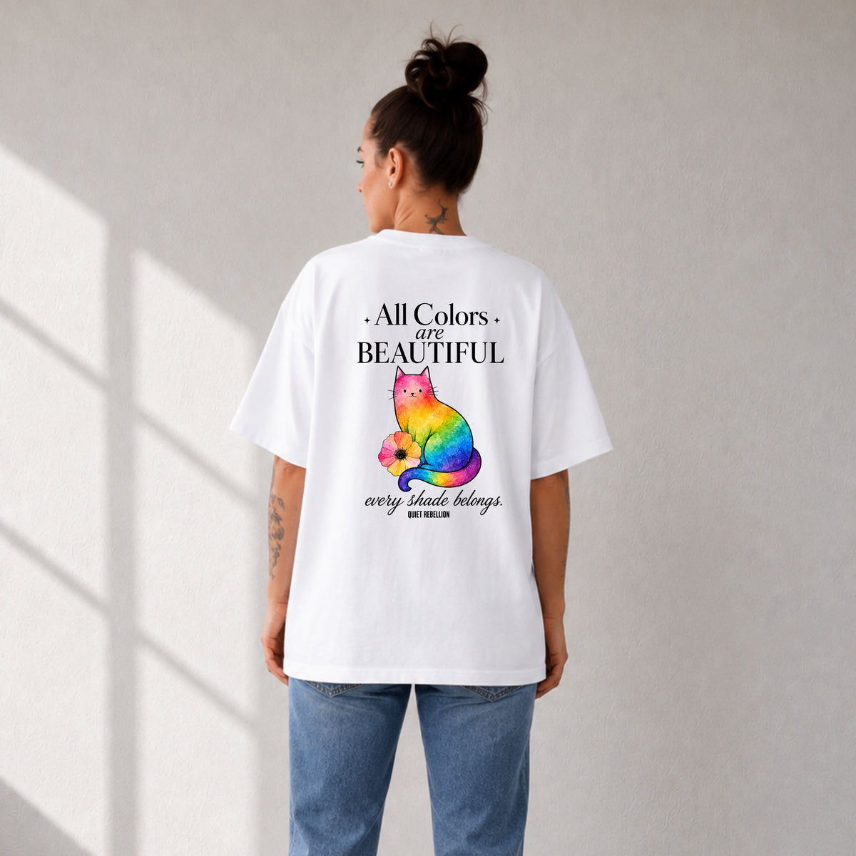 All Colors Are Beautiful - Ladies Oversized T-Shirt / Backprint