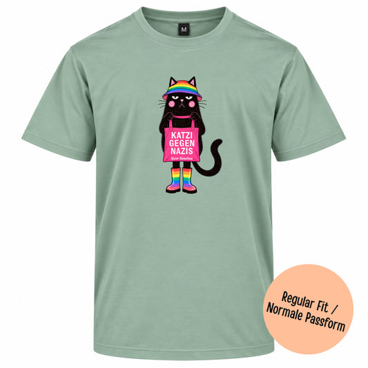 Katzi gegen Nazis - Regular Fit Statement Shirt