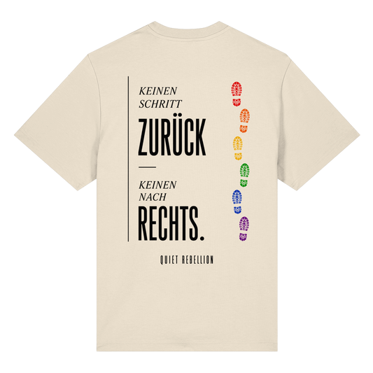 Wir gehen keinen Schritt zurück - Organic Statement Shirt (Front-& Backprint)
