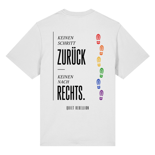 Wir gehen keinen Schritt zurück - Organic Statement Shirt (Front-& Backprint)