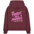 Protect All Animals - Organic Boxcut Statement Hoodie  - Womens Organic Boxcut Hoodie