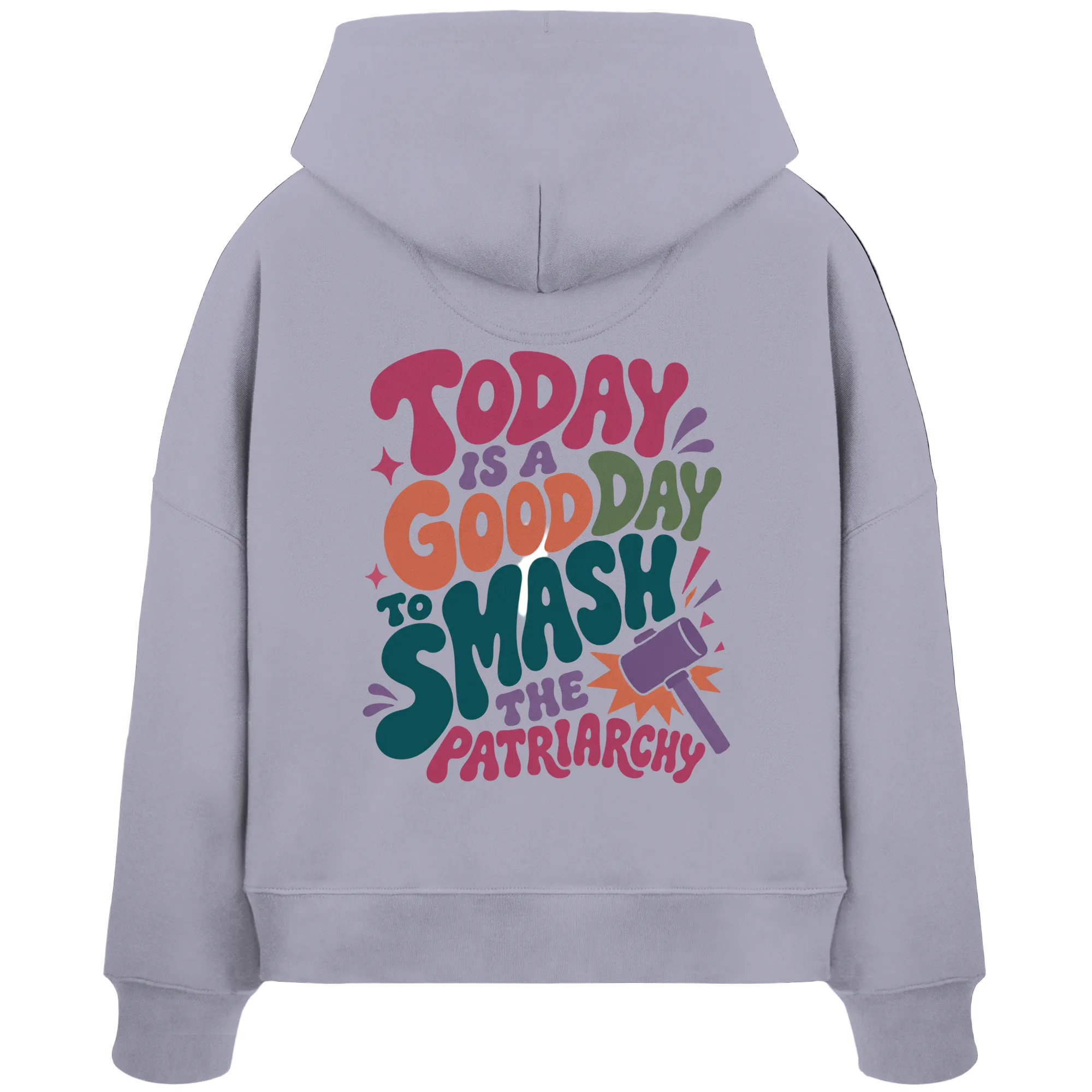 Good day to smash patriarchy - Organic Boxcut Hoodie - Womens Organic Boxcut Hoodie