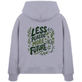 Less Plastic More Future - Organic Boxcut Hoodie - Womens Organic Boxcut Hoodie