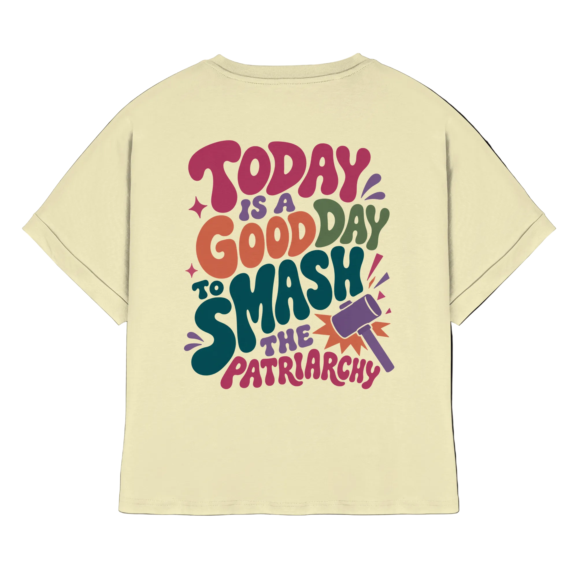 Good day to smash patriarchy - Organic Rolled Sleeves T-Shirt