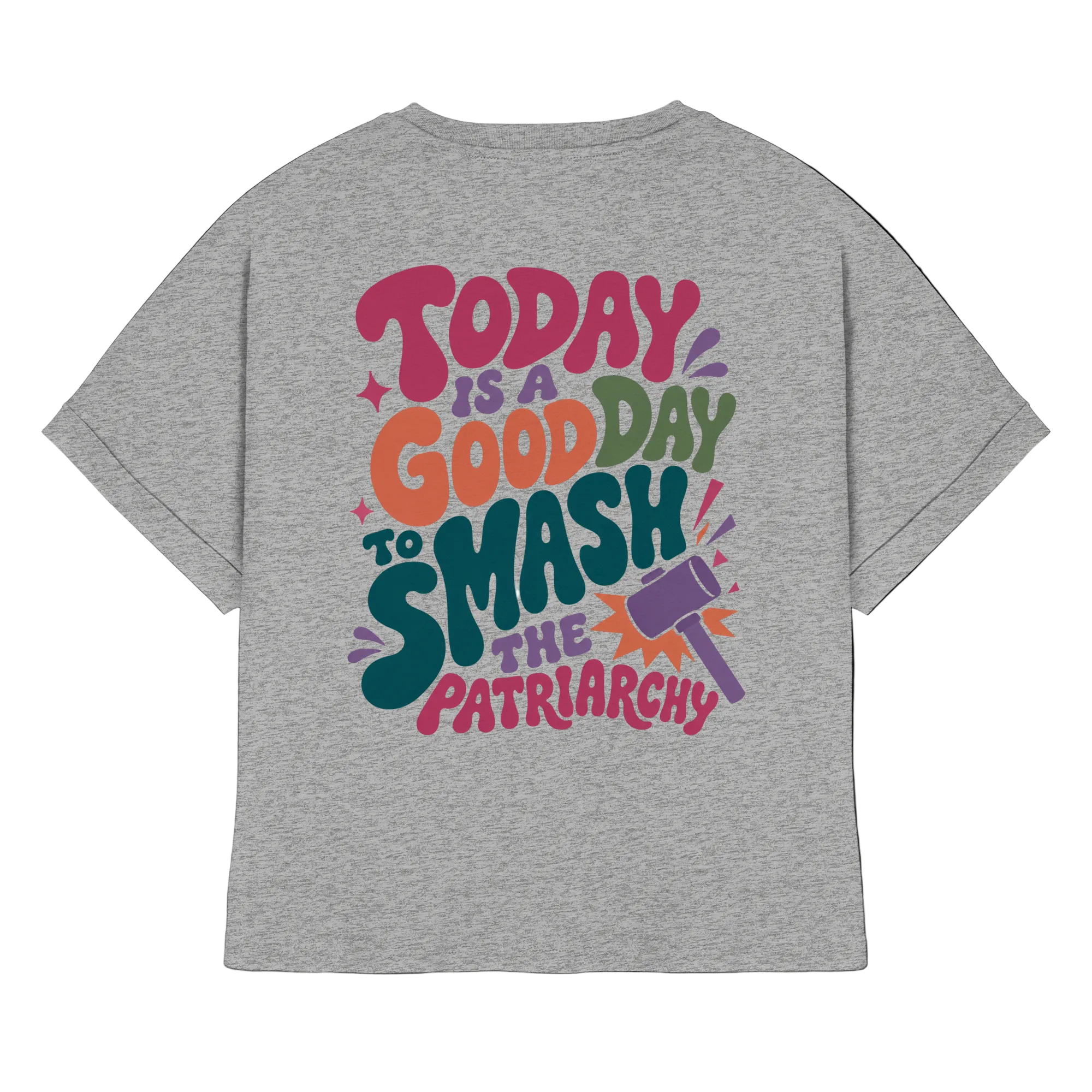 Good day to smash patriarchy - Organic Rolled Sleeves T-Shirt