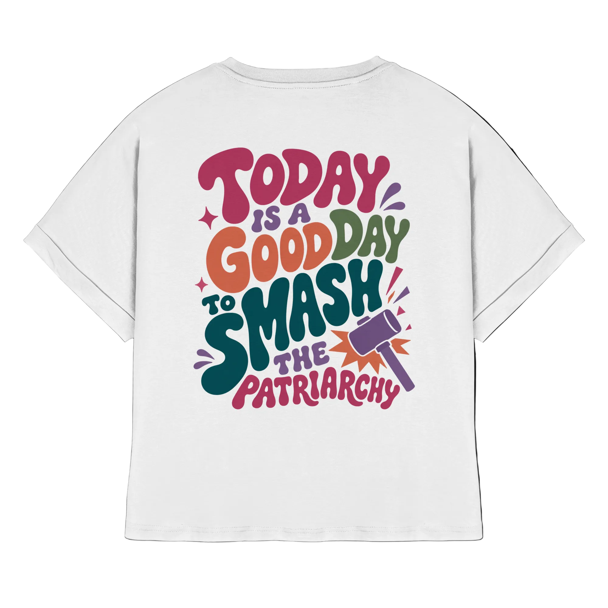 Good day to smash patriarchy - Organic Rolled Sleeves T-Shirt